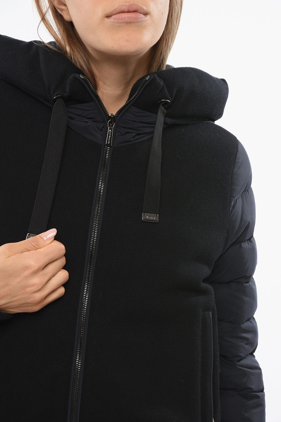 Flavia Inserts Moorer Nylon FLAVIA Down Jacket with Knitted Inserts women - Glamood Outlet