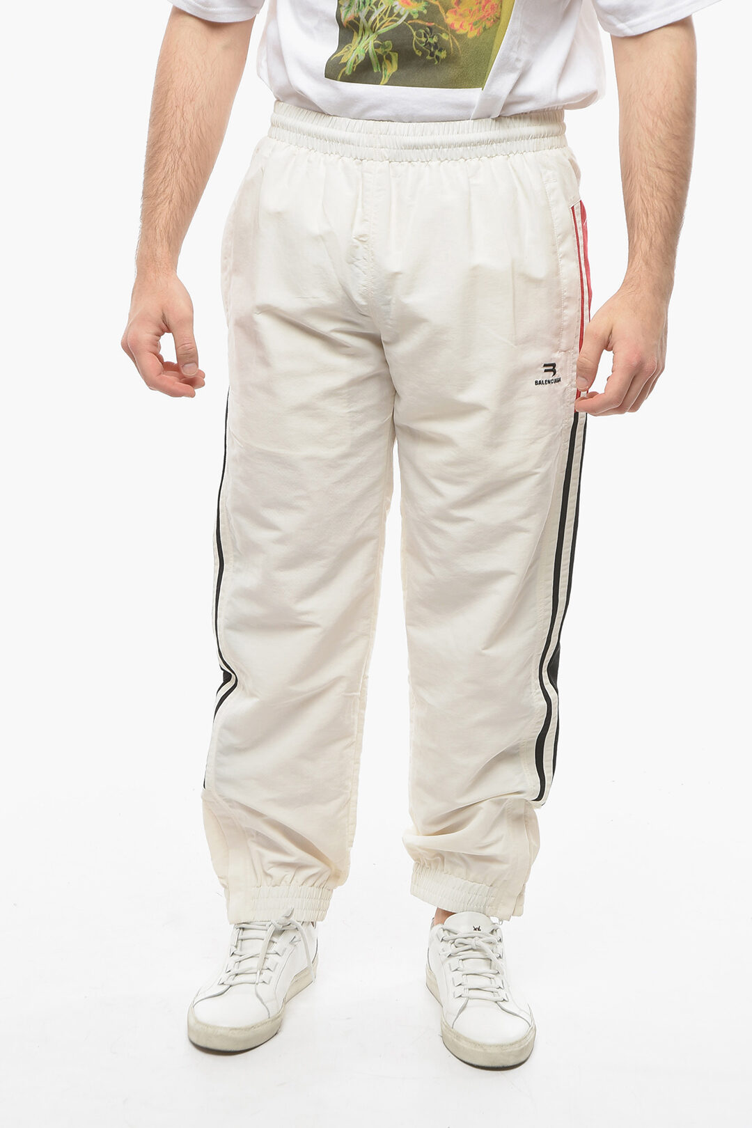 White on sale nylon joggers