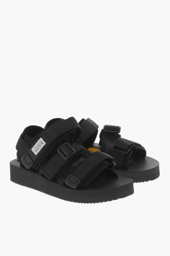 SUICOKE NYLON KISEE-V SANDALS WITH CROSSED BANDS AND TOUCH STRAP CLO