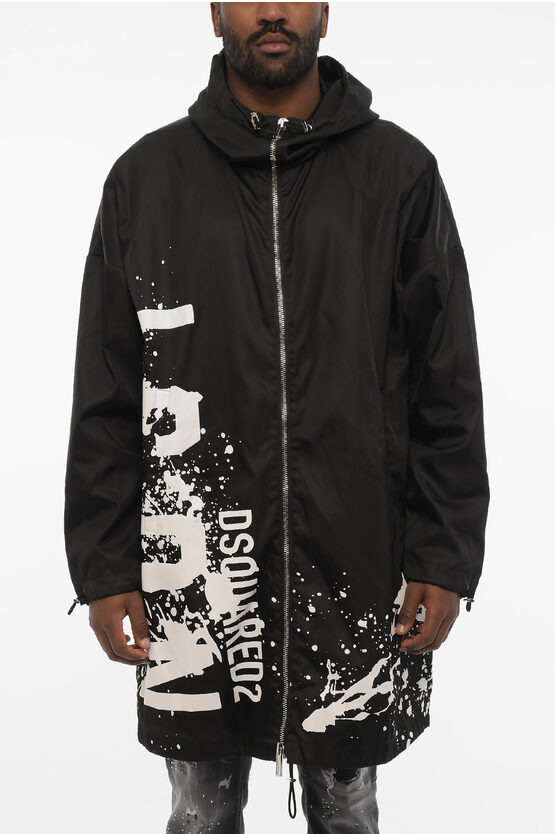 Dsquared2 Nylon Maxi Jacket With Hood