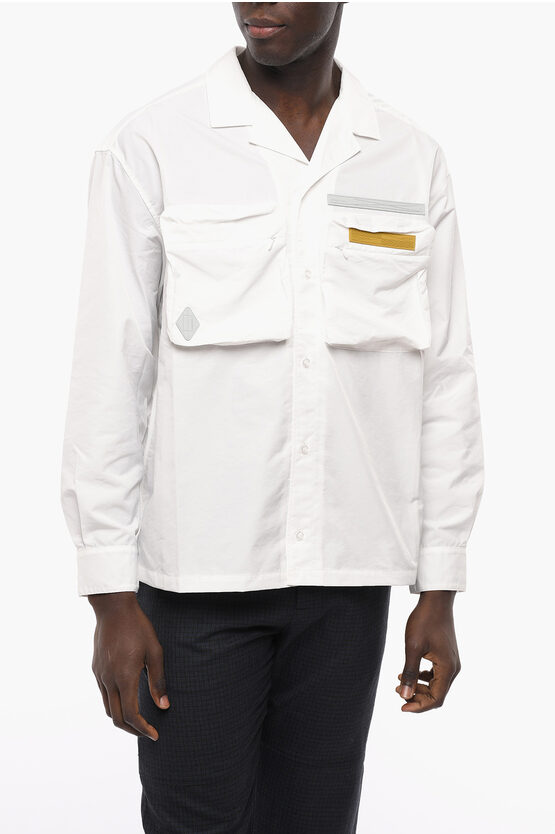 A-cold-wall* Nylon Overshirt With Double Breast Pockets In White