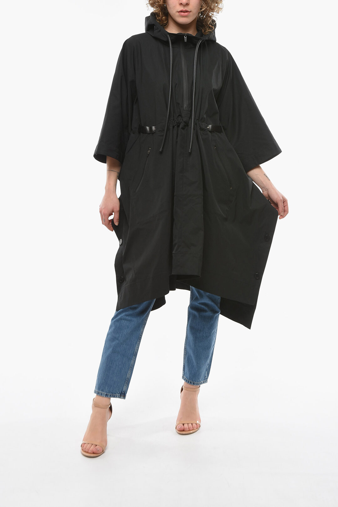 Proenza Schouler Nylon Oversized Cape with Waist Drawstring women