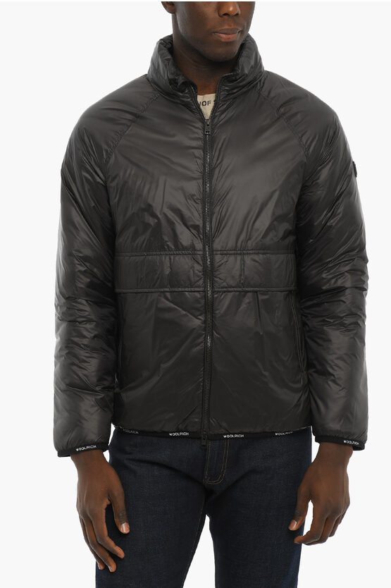 Woolrich Nylon Pack-it Padded Jacket With Hood In Black