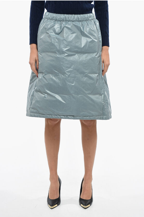 Jil Sander Nylon Padded Skirt With Elastic Waistband In Blue