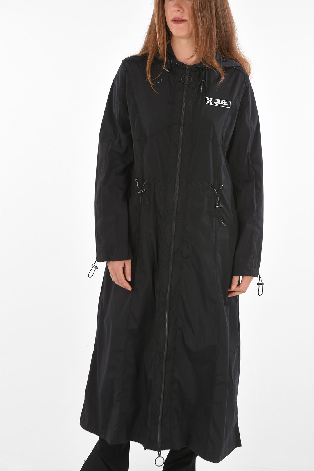 Off-White Nylon Raincoat with Logo women -