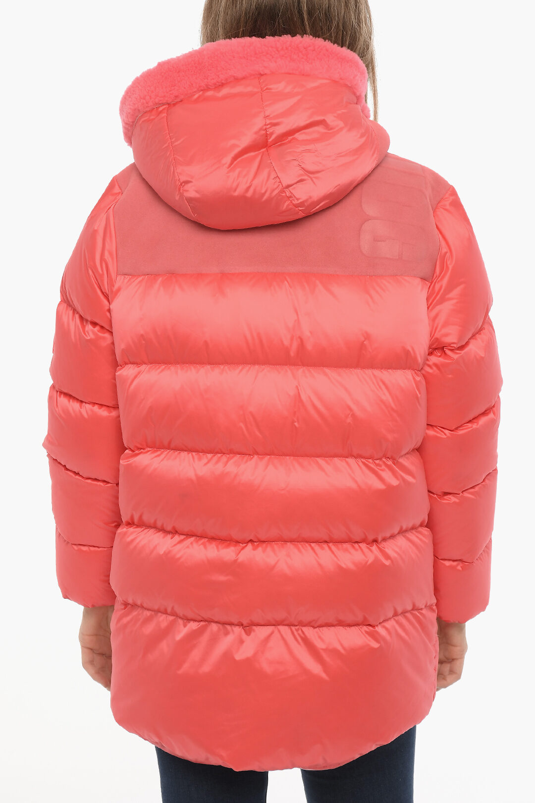 Nylon SHASTA Down Jacket with Real Fur Details