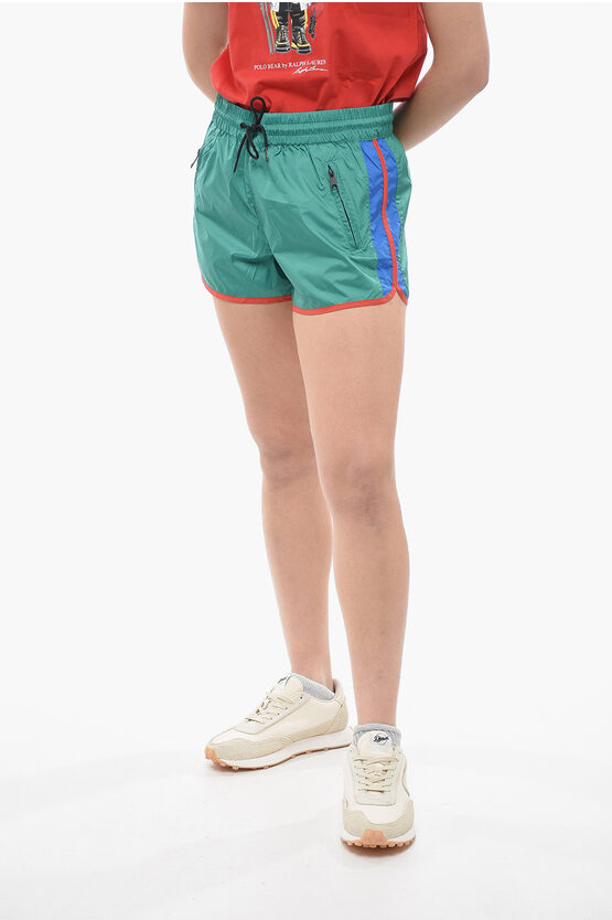 Shop Kenzo Nylon Shorts With Zipped Pockets