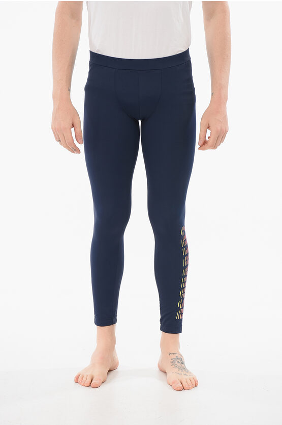 Dsquared2 Nylon Stretch Beach Leggings In Blue