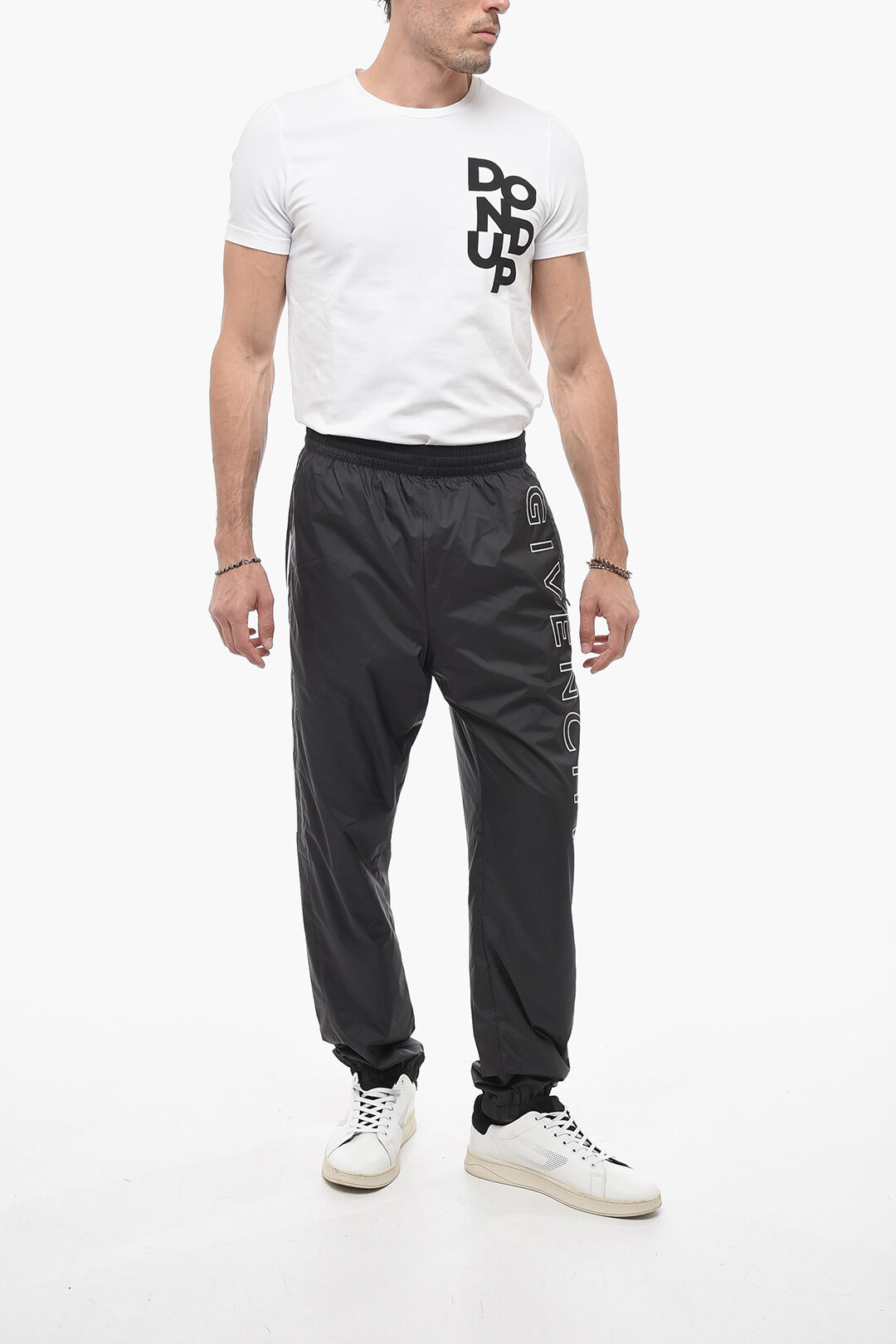 ボトムスその他 GIVENCHY FW19 PANTS WITH SIDE BANDS (BW50E111BN_001) Givenchy Nylon Sweatpants with Side Contrasting Bands men