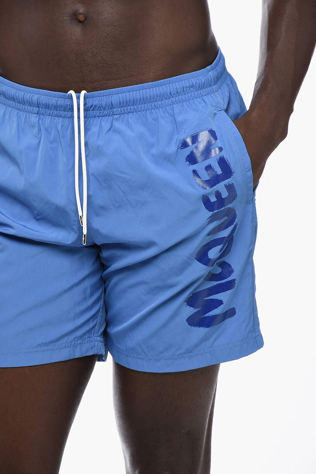 Alexander McQueen Nylon Swim Shorts with Printed Logo herren Glamood Outlet