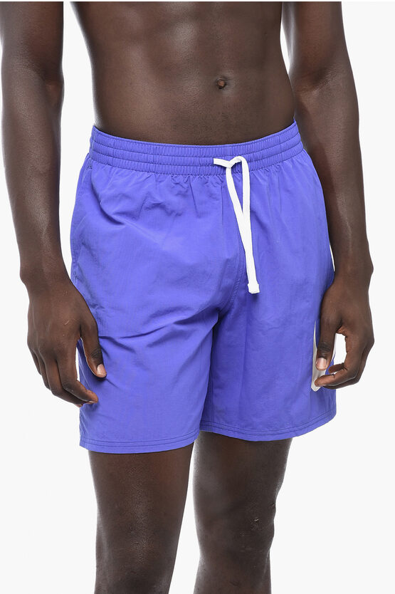 NIKE NYLON SWIM SHORTS WITH PRINTED LOGO 