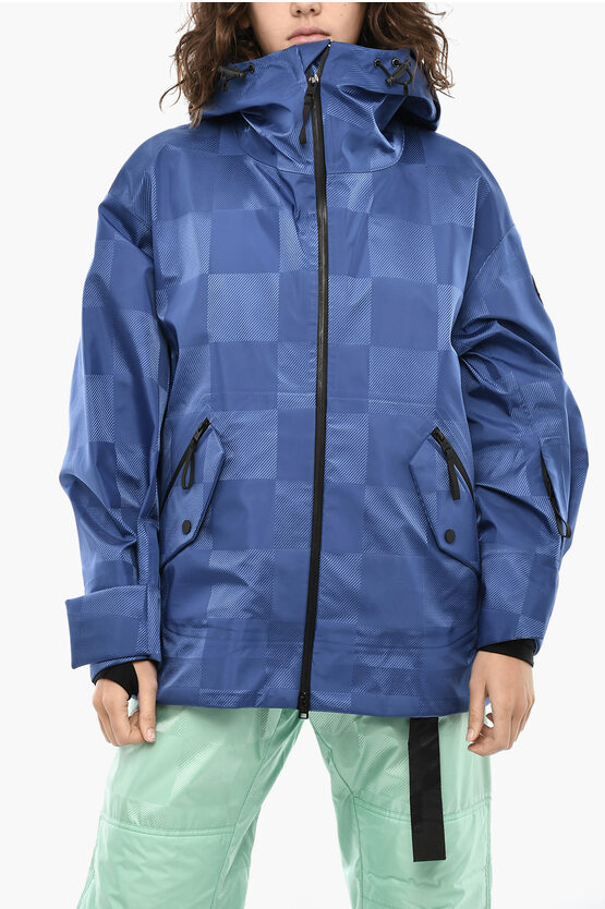 Woolrich Nylon Ton On Ton Check Shelter Jacket In Blue