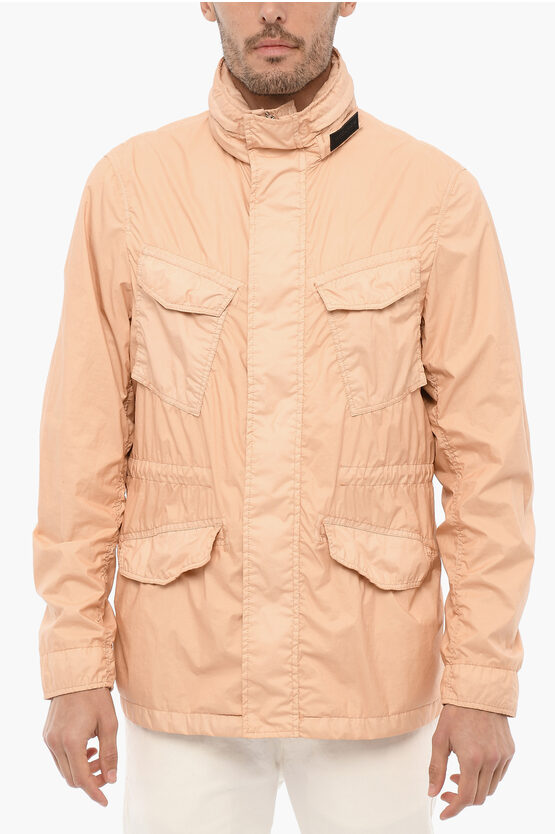Woolrich Nylon Utility Jacket With Extractable Hood In Pink