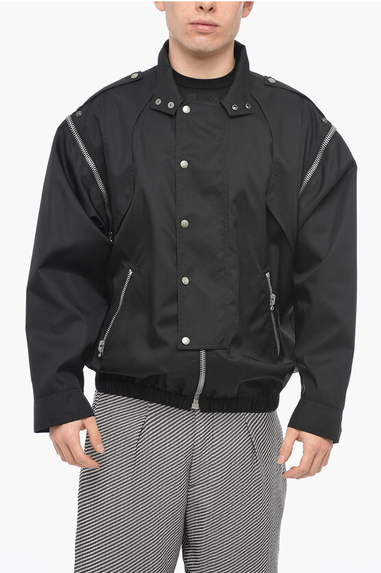 Shop Gucci Nylon Windbreaker With Removable Sleeves