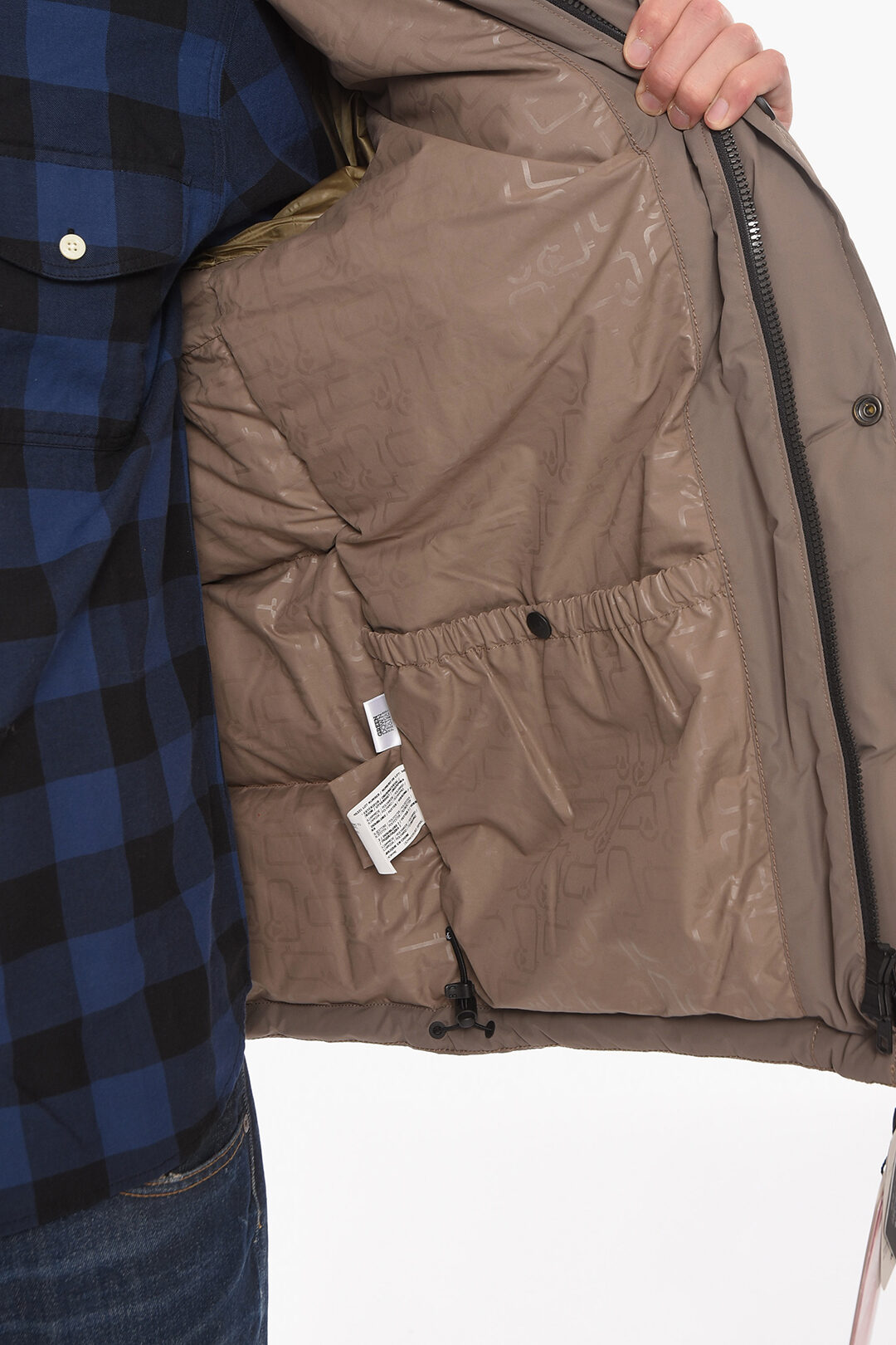 Woolrich Nylon WINDSTOPPER Down Jacket with Removable Hood men