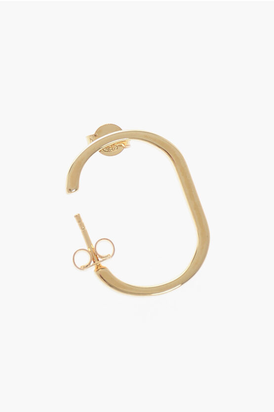 D'heygere O-shaped Golden-effect Silver Single Earrings