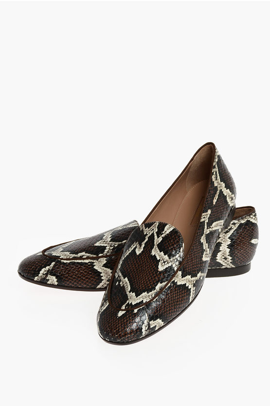 Aquazzura Oasis Snakeskin PURIST Loafers women Glamood Outlet