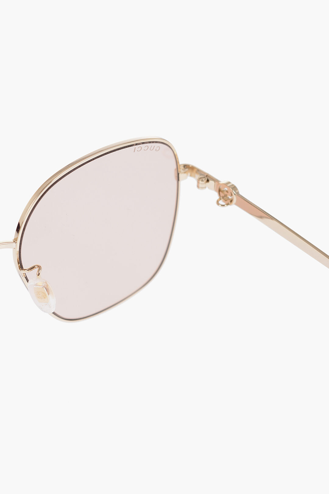 Gucci Occhiali da Sole con Montatura in Metallo e Catena Dorata