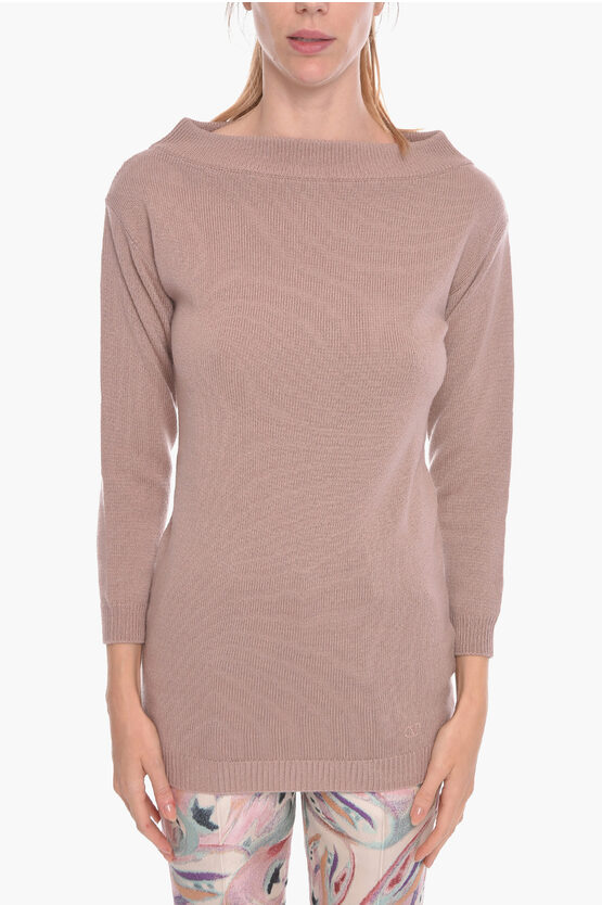 Valentino Off-shoulder Cashmere Sweater In Pink