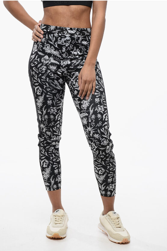 Off-white Old Shool Motif Leggins With Logoed Band