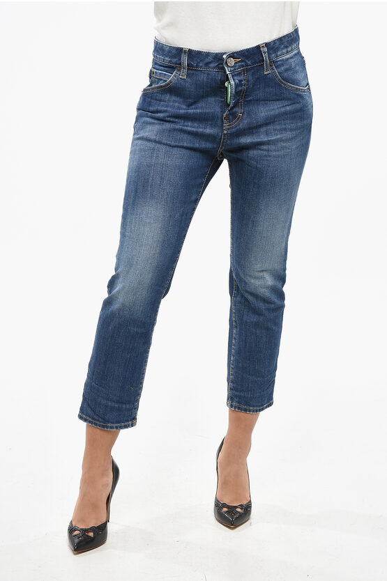 Dsquared2 Olop Delavè Cool Girl Fit Denims 16cm In Animal Print