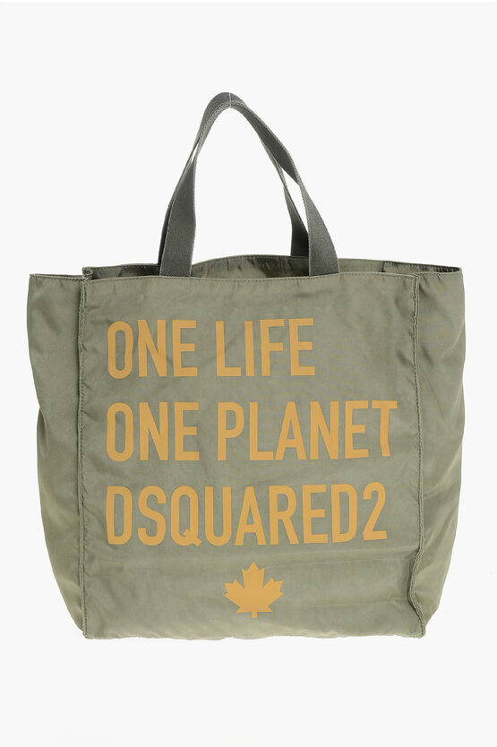 Dsquared2 Olop Nylon Tote Bag With Front Print