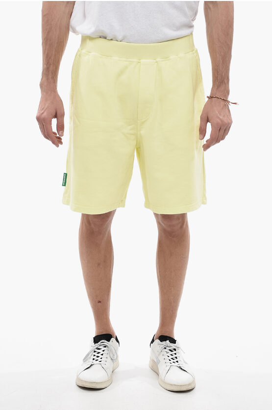 Dsquared2 One Life One Planet Brushed Cotton Olop Shorts In Yellow