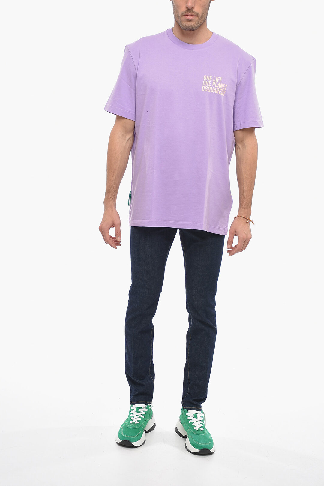 Dsquared2 ONE LIFE ONE PLANET Crew Neck OLOP Cotton T-Shirt herren 