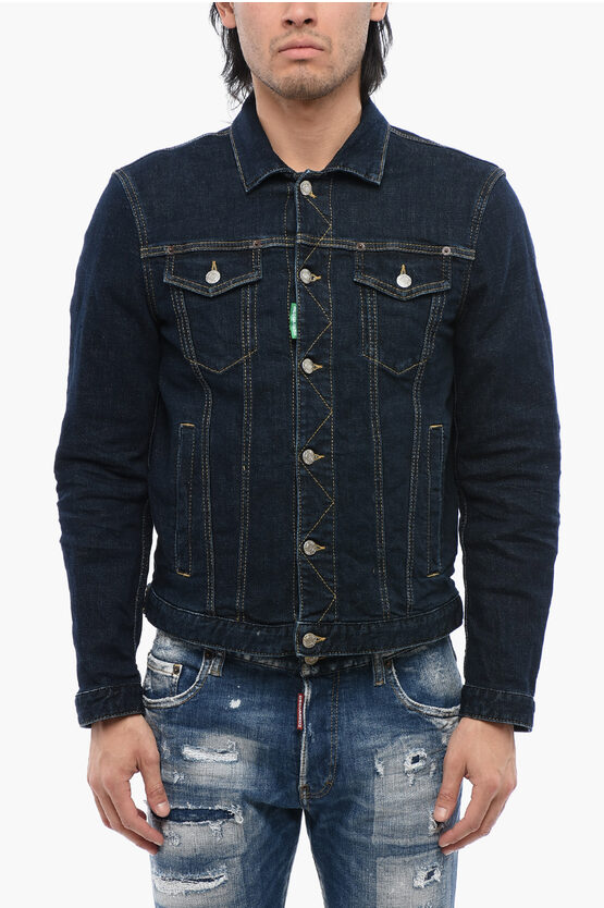 Dsquared2 One Life One Planet Embroidered Denim Jacket