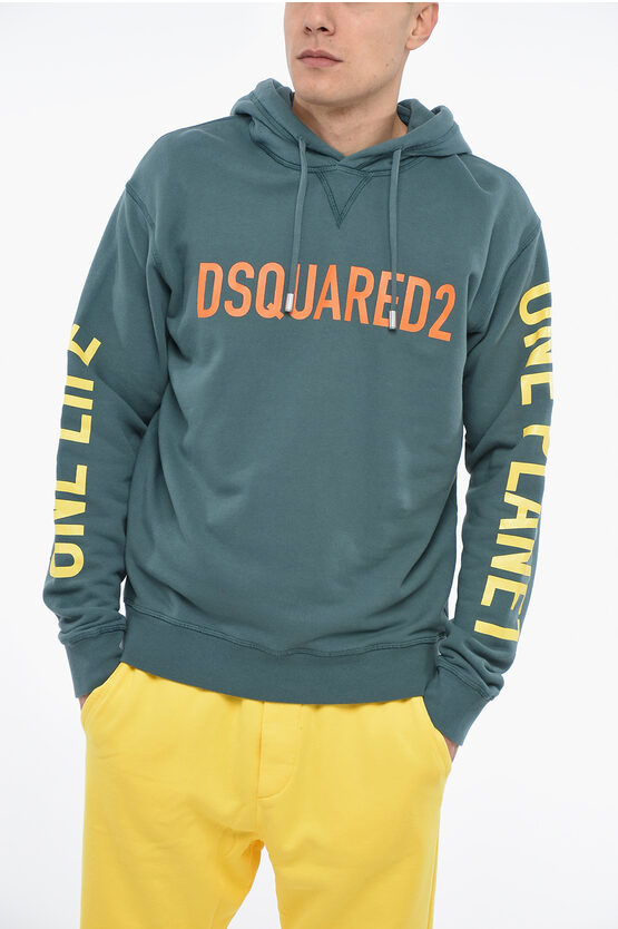 Dsquared2 One Life One Planet Olop Hoodie Sweatshirt With Lettering In Multi