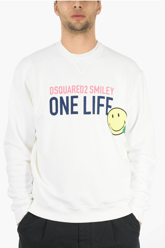 Dsquared2 ONE LIFE ONE SMILEY Crewneck COOL FIT Sweatshirt men Glamood Outlet
