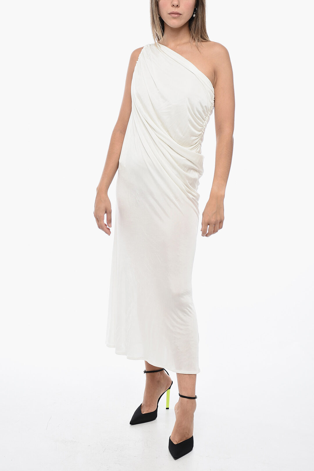 One Shoulder Draped Dresses