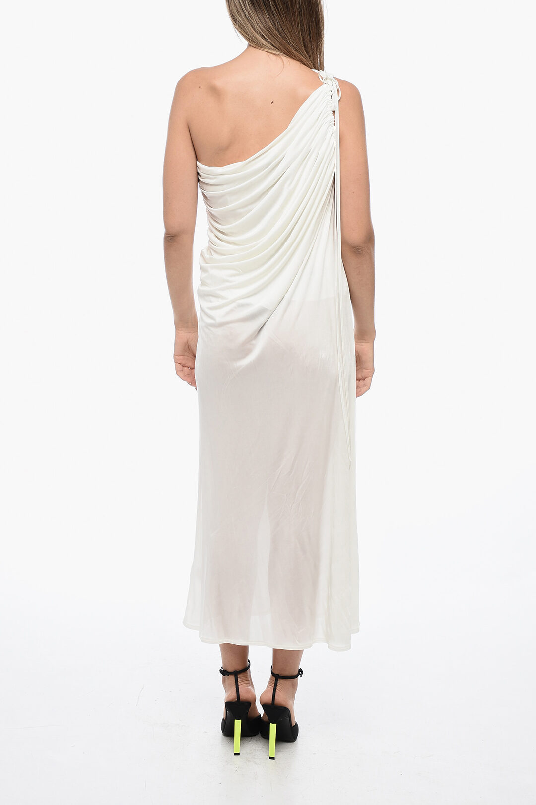 ワンピース ANDREADAMO RIBBED-KNIT ASYMMETRICAL MONO SHOULDER DRESS Andreadamo Ribbed Knit Asymmetrical Mono Shoulder Dress in