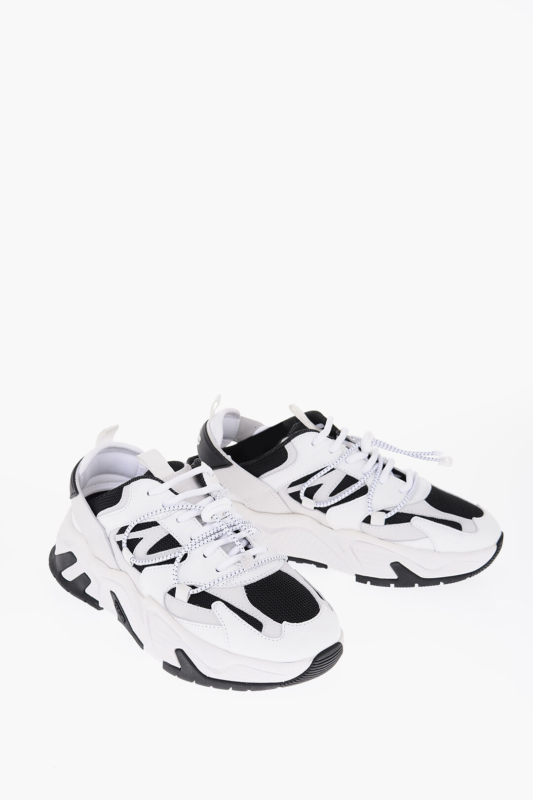 Open Back Leather and Fabric KAKKOI Sneakers - Main Image