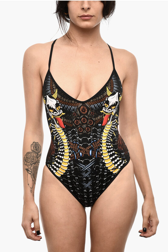 Dsquared2 Open Back Printed One Piece Swimsuit Grösse 38