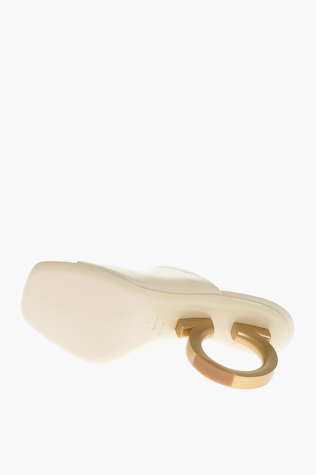 Salvatore Ferragamo Open Toe ASTRO Mules with Logoed Heel Salvatore Ferragamo Open Toe ASTRO Mules with Logoed Heel