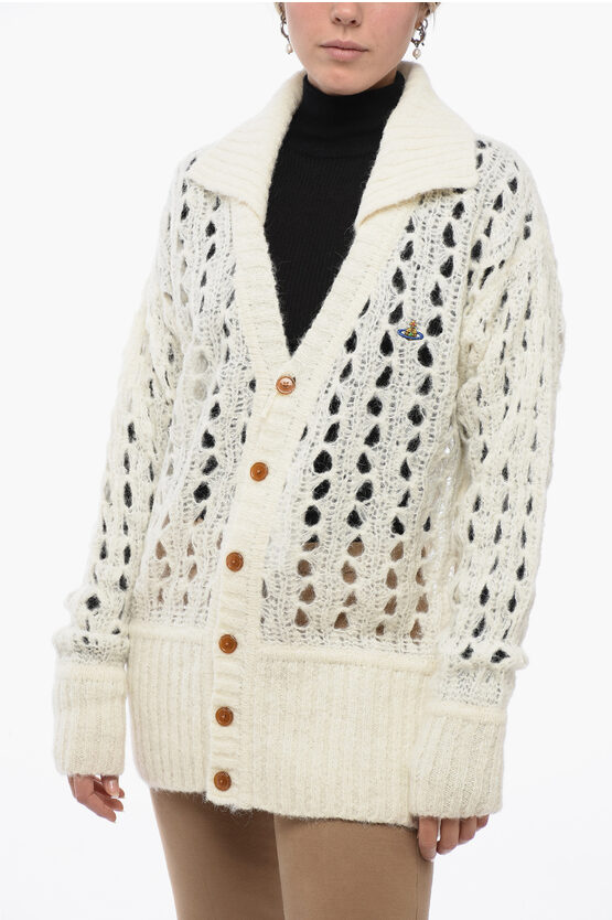 Vivienne Westwood Openwork Cardigan With Contrasting Embroidery