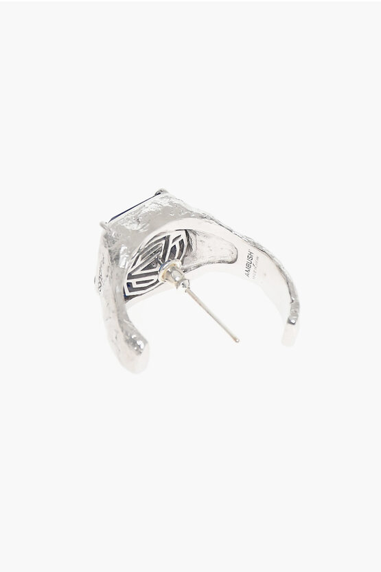 Orecchini A Cerchio Vintage In Argento 925 Con Pietra Di Luna – Taglio A Cuore O Quadrato, Gioiello Ossidato, Regalo Donna