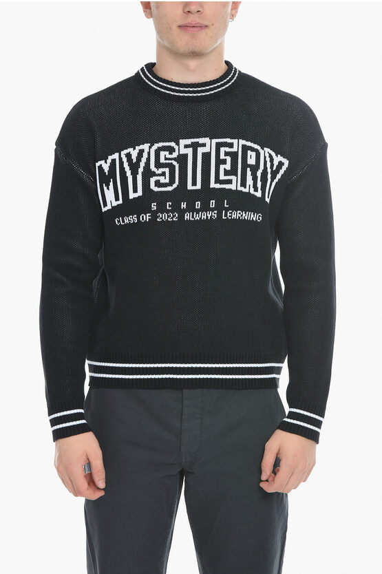 Msftsrep Organic Cotton Crew-neck Jumper With Contrast Embroidery In Black