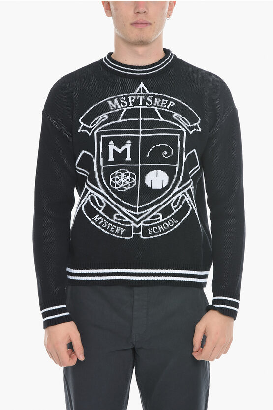 Shop Msftsrep Organic Cotton Crew-neck Sweater With Contrast Embroidery