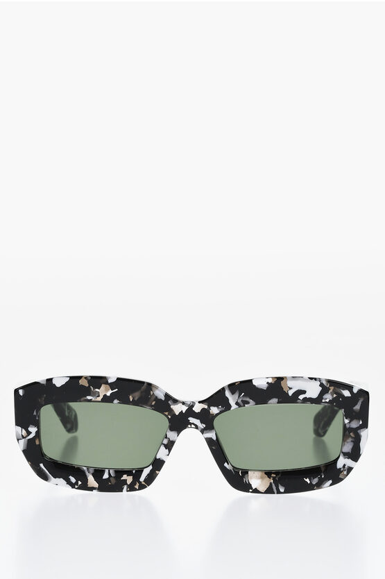 Off-white Oval Charlotte Sunglasses With Marble Effect Frame In Black
