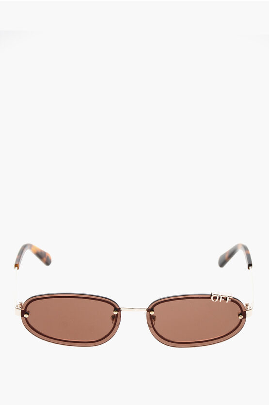 Off-white Oval Miami Sunglasses With Monogram And Tortoiseshell Detail
