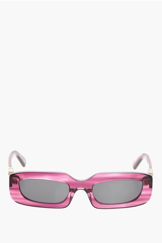 Off-white Oval-shaped Renton Sunglasses With Sheer-effect Frame In Pink