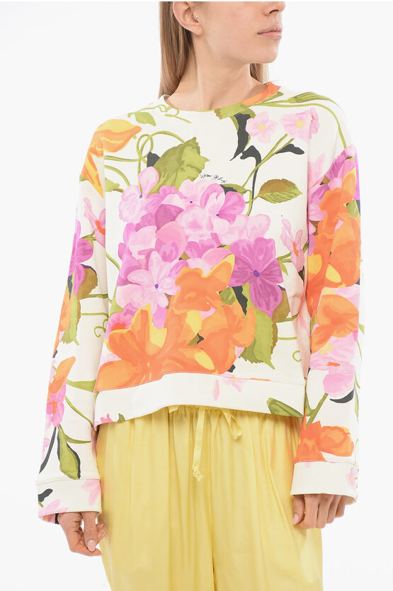 VIKTOR & ROLF OVER BOXY SWEATER WITH FLORAL PRINT