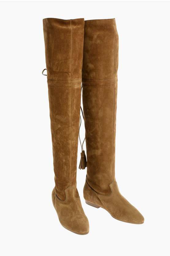 Celine Over the Knee Suede Boots with Laces and Tassels Detail women Glamood Outlet