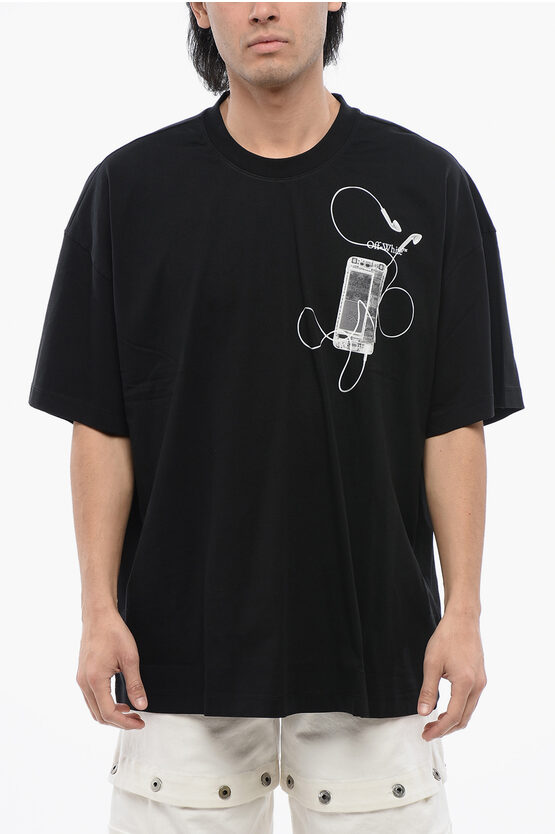 Shop Off-white Oversize-fit Scan Printed T-shirt