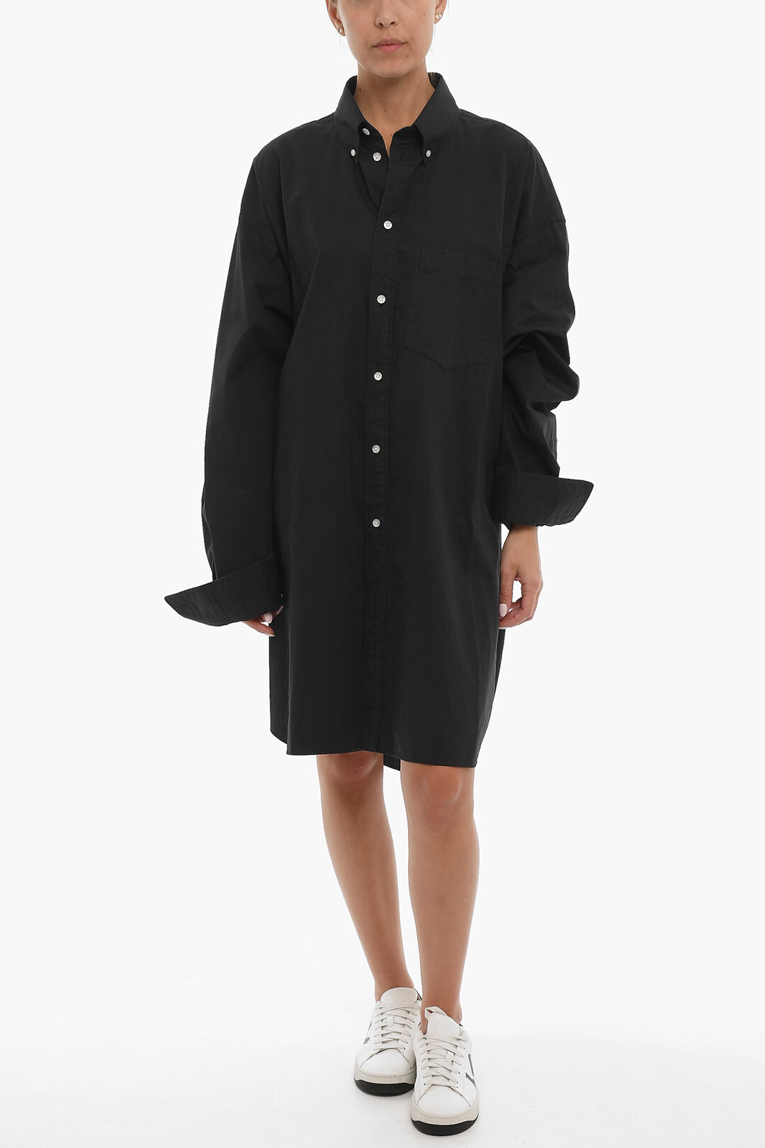 Balenciaga Oversize Fit Shirt Dress with Breast Pocket women Glamood Outlet