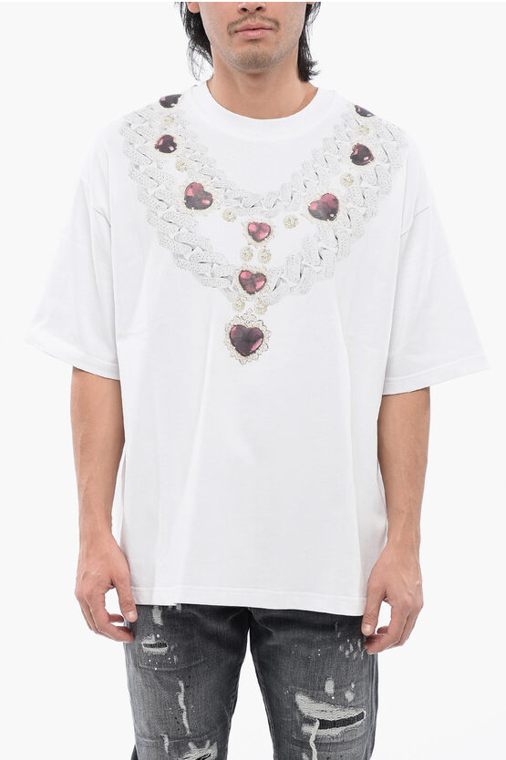 John Richmond Oversize Fit T-shirt With Necklace Print