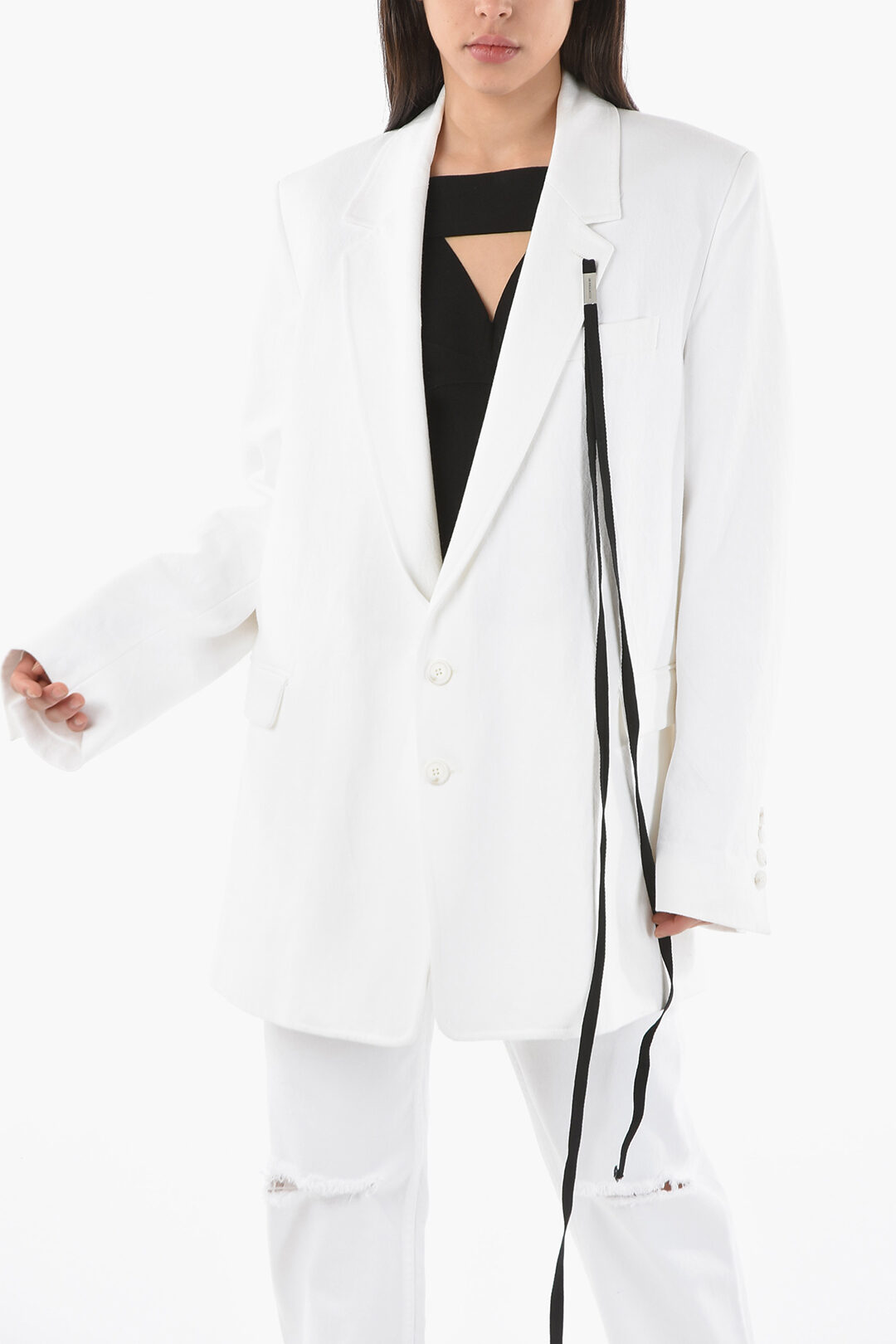 Ann Demeulemeester Oversized AGNES Half-lined Denim Blazer