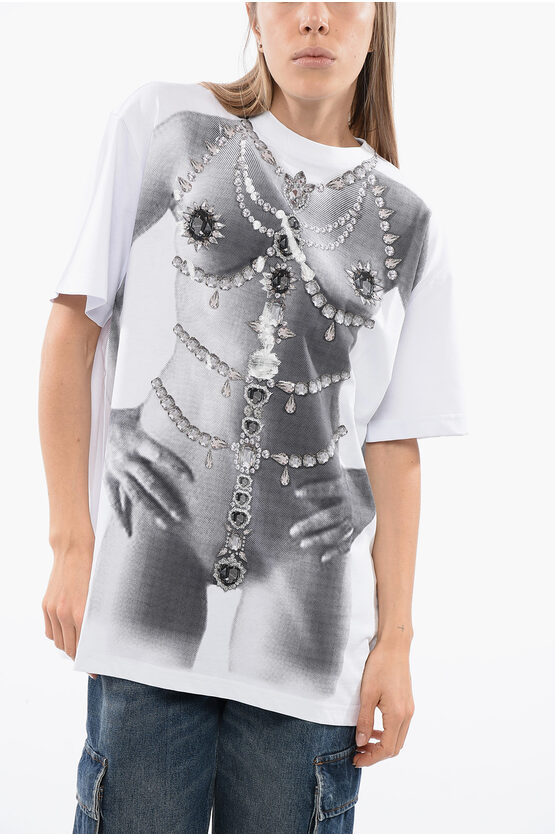 John Richmond Oversized Berdi T-shirt With Trompe L'oeil Print